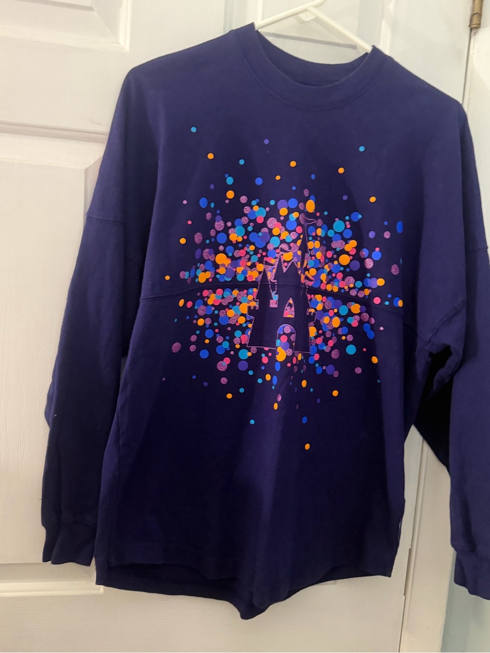 Disneyland Resort Spirit Jersey Small Purple Confetti Castle Pullover